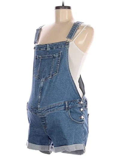 Pre-owned Isabel Maternity Overall Shorts In Blue