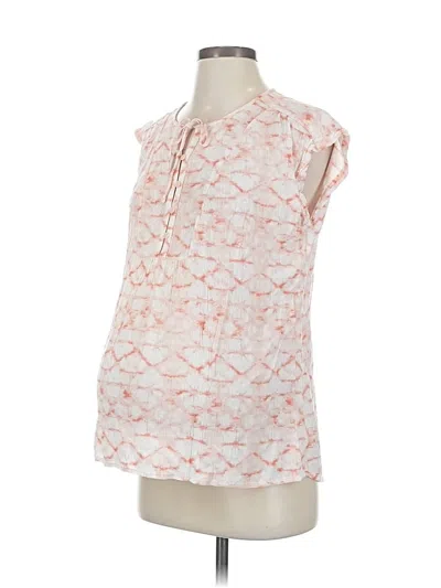 Pre-owned Isabel Maternity Short Sleeve Blouse In Pink