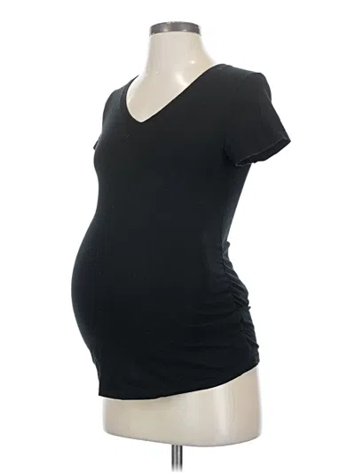 Pre-owned Isabel Maternity Short Sleeve Top Black Scoop Neck Tops