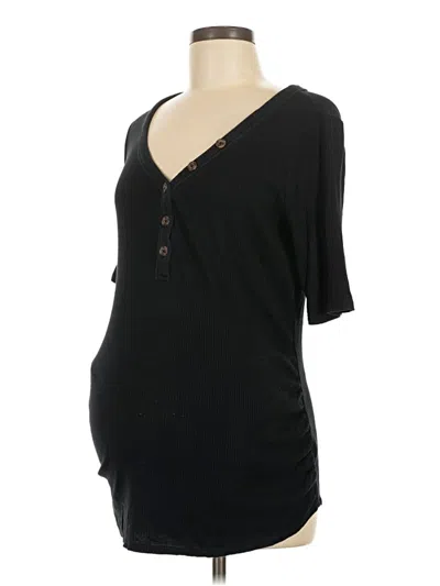 Pre-owned Isabel Maternity Short Sleeve Top Black Sweetheart Neckline Tops