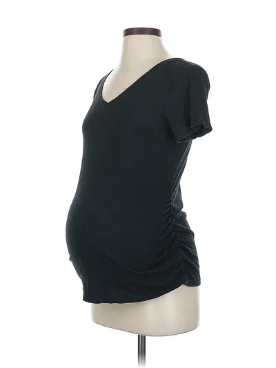 Pre-owned Isabel Maternity Short Sleeve Top Black V Neck Tops