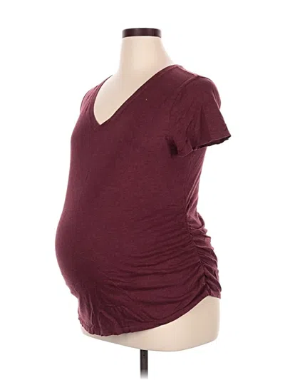 Pre-owned Isabel Maternity Short Sleeve T-shirt In Burgundy