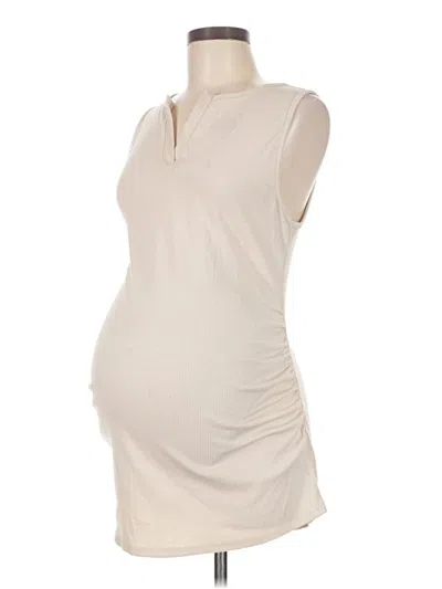 Pre-owned Isabel Maternity Sleeveless Top Ivory Cowl Neck Tops In White