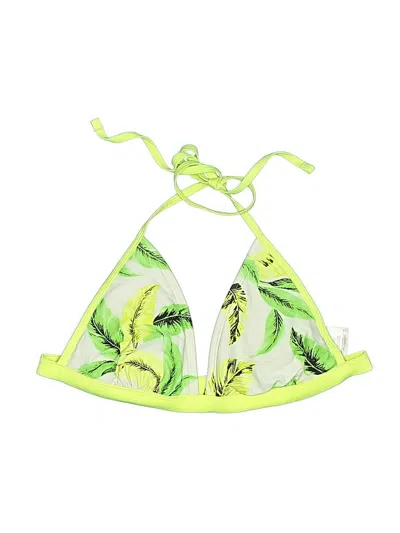 Pre-owned Isabel Maternity Swimsuit Top Green Tropical Pattern Swimwear