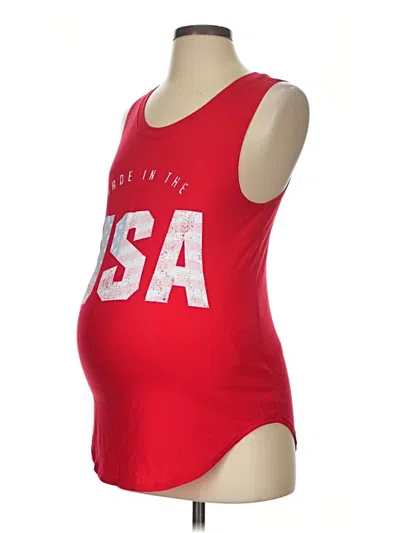Pre-owned Isabel Maternity Tank Top Red Strapless Neckline Tops