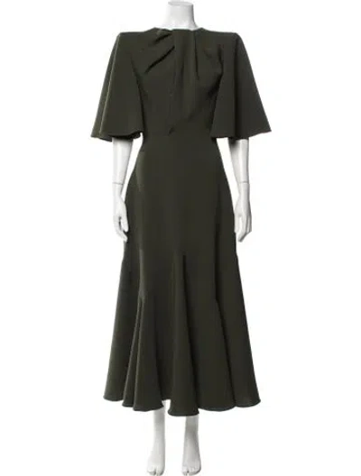 Pre-owned Isabel Sanchis Crew Neck Long Dress In Green