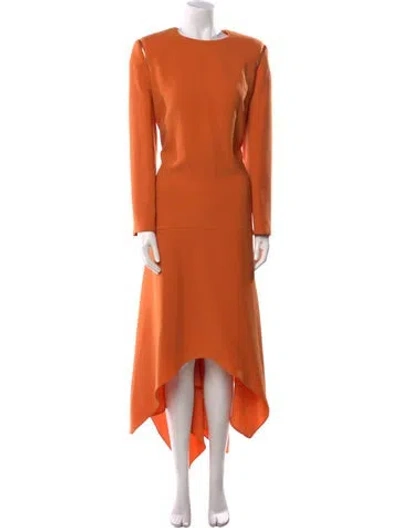 Pre-owned Isabel Sanchis Crew Neck Long Dress In Orange