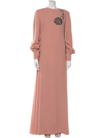 Pre-owned Isabel Sanchis Crew Neck Long Dress In Pink