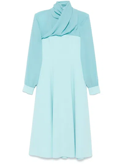 ISABEL SANCHIS DRAPED MAXI DRESS