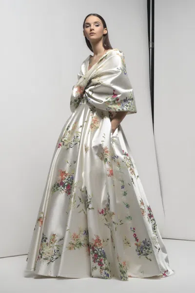 Isabel Sanchis Floral -harrisburg Gown In White