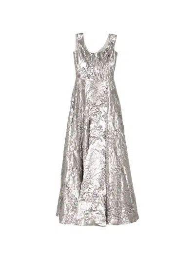 Isabel Sanchis Kanjaa Maxi Dress In Silver