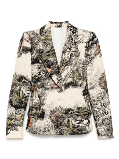 Isabel Sanchis Landscape Print Blazer In Neutral