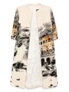 Isabel Sanchis Landscape Print Coat In White