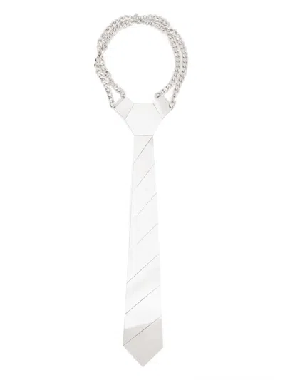 Isabel Sanchis Metal Tie Necklace In Metallic