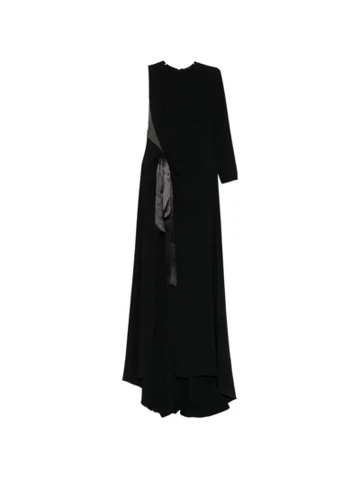 Isabel Sanchis One-shoulder Gown In Black
