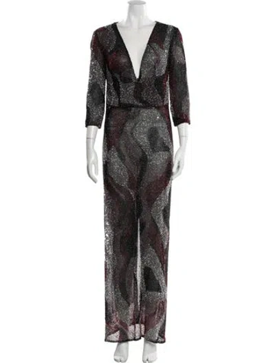 Pre-owned Isabel Sanchis Printed Long Dress In Multi