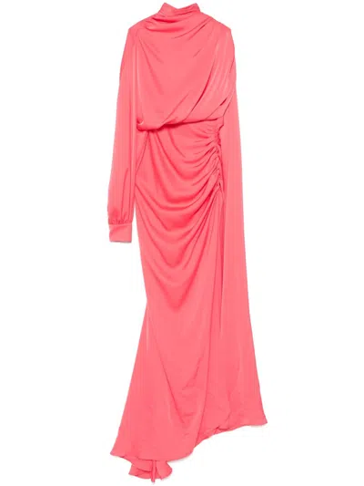 Isabel Sanchis Ruched Gown In Pink