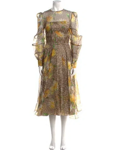 Pre-owned Isabel Sanchis Silk Midi Length Dress W/ Tags In Multi