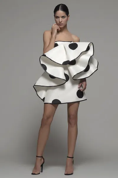 Isabel Sanchis Strapless Mini-patterson Dress In Black