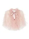 Isabel Sanchis Tulle Feather Capelet In Pink