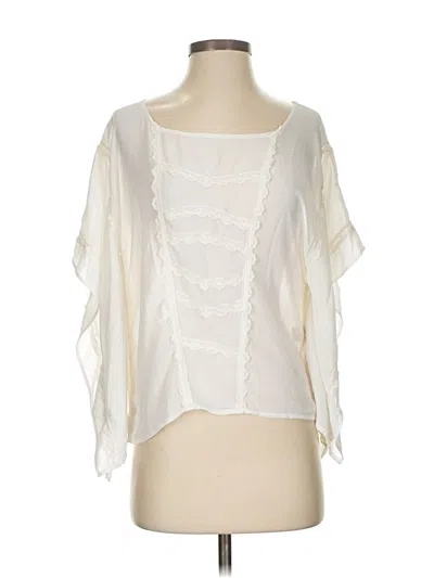 Pre-owned Isabel Short Sleeve Blouse In White