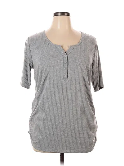 Pre-owned Isabel Short Sleeve Henley Shirt In Gray