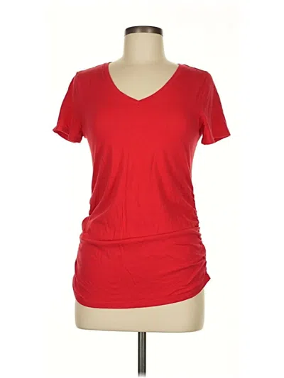 Pre-owned Isabel Short Sleeve Top Red V Neck Tops