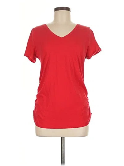 Pre-owned Isabel Short Sleeve Top Red V Neck Tops