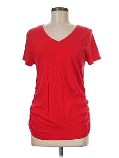 Pre-owned Isabel Short Sleeve Top Red V-neck Tops
