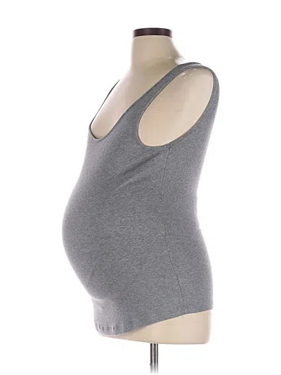 Pre-owned Isabel Tank Top Gray Plunge Neckline Tops