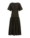 Isabella Clementini Woman Maxi Dress Dark Green Size 8 Cotton, Silk In Green
