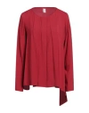 ISABELLA CLEMENTINI ISABELLA CLEMENTINI WOMAN TOP RED SIZE 8 VISCOSE, WOOL