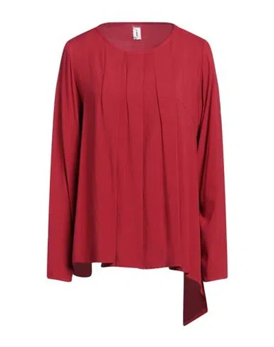 Isabella Clementini Woman Top Red Size 8 Viscose, Wool In Burgundy