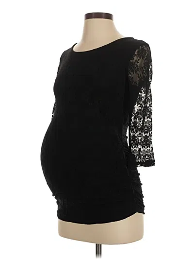 Isabella Oliver 3/4 Sleeve Top Black Sweetheart Neckline Tops