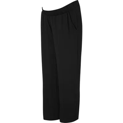 Isabella Oliver Bethany Maternity Cropped Wide-leg Pant In Black