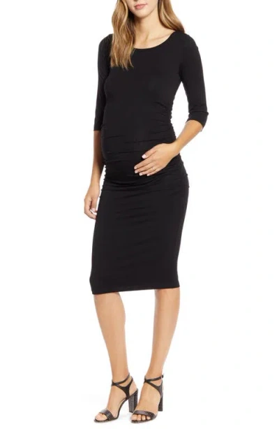 Isabella Oliver Cassie Ruched Maternity Body-con Dress In Black