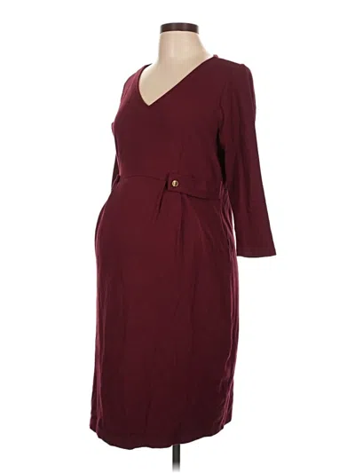 Pre-owned Isabella Oliver Casual Dress In Burgundy