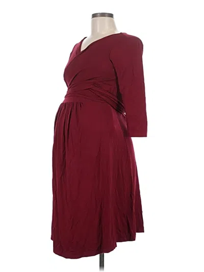 Pre-owned Isabella Oliver Casual Dress In Burgundy