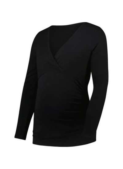 Isabella Oliver Georgia Maternity V-neck Wrap Top In Black