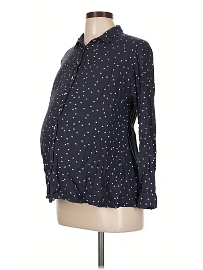 Pre-owned Isabella Oliver Long Sleeve Blouse In Blue