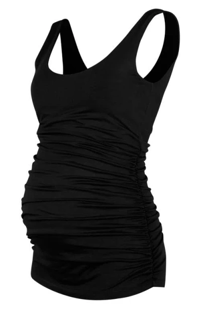 Isabella Oliver Ruched Maternity Tank In Black