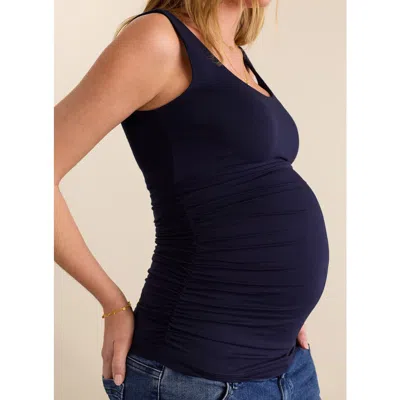 Isabella Oliver The Essentials Maternity Scoop Neck Tank In Blue