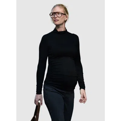 Isabella Oliver The Essentials Maternity Turtleneck Top In Black