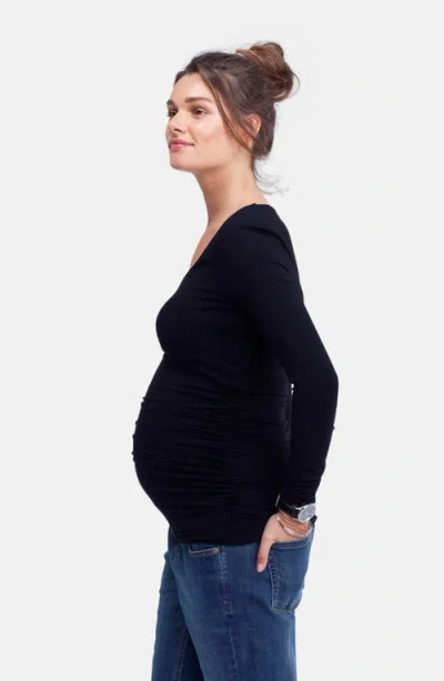 Isabella Oliver The Scoop Maternity Top In Black