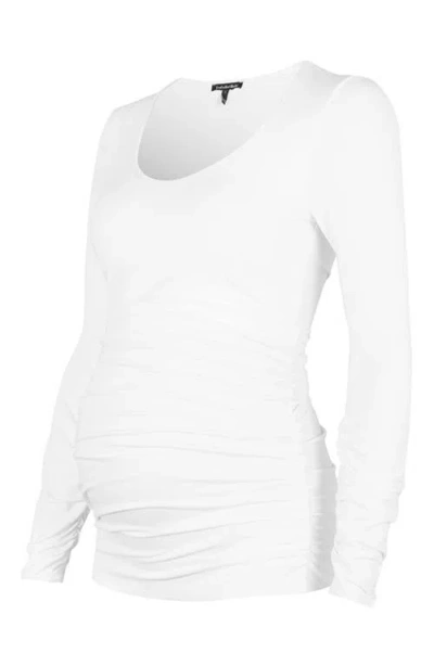 Isabella Oliver The Scoop Maternity Top In Pure White