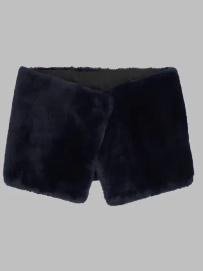 Isabella Pelliccia Mini Luxe Scarf In Blue