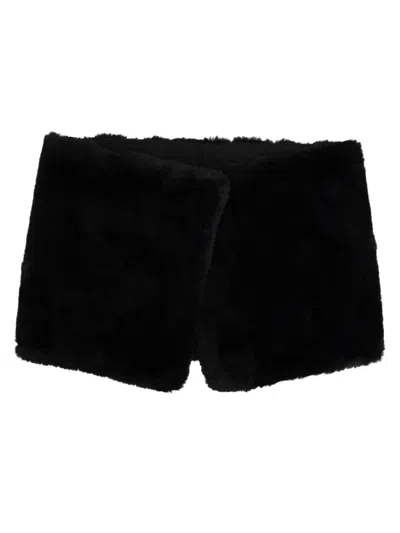 Isabella Pelliccia Sciarpa In Eco Fur In Black