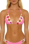 Isabella Rose 1969 Halter Triangle Swim Top In Pink