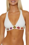 Isabella Rose 1969 Halter Triangle Swim Top In White