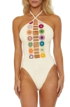 Isabella Rose 1969 Maillot Halter One-piece Swimsuit In Natural